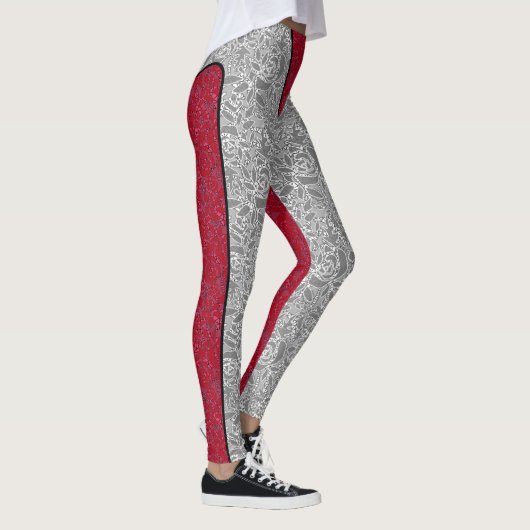 Grappig schattige drukkerijen, ornamentaal rood wi leggings (Rechts)