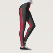 Grappig schattige drukkerijen, ornamentaal rood zw leggings (Rechts)