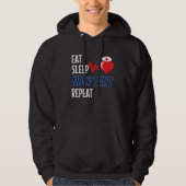 Grappig Schattige Eat Sleep Night Shift Herhaal Ve Hoodie (Voorkant)