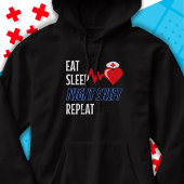 Grappig Schattige Eat Sleep Night Shift Herhaal Ve Hoodie