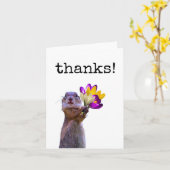 Grappig, Schattige, eekhoorn, bedankje Kaart (Gele Bloem)