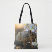 Grappig schattige eekhoorn Dubbelzige Canvas tas (Voorkant)