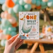 Grappig Schattige Een Gekke Gans Eerste Verjaardag Kaart