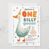 Grappig Schattige Een Gekke Gans Eerste Verjaardag Kaart (Voorkant)