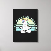 Grappig schattige eenhoorn die yoga doet. canvas afdruk (Voorkant)