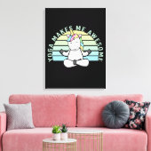 Grappig schattige eenhoorn die yoga doet. canvas afdruk (Insitu (Woonkamer))