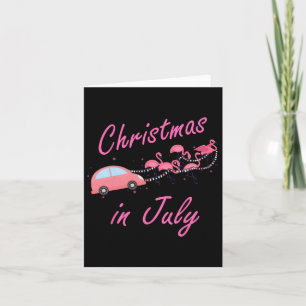 Grappig Schattige Flamingo Roze Camping Auto in Ke Kaart
