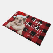 Grappig schattige Franse bulldog Red Happy howlida Deurmat (Schuin)