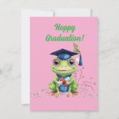 Grappig Schattige Frog Afstuderen Wenskaart Feestdagenkaart (Voorkant)