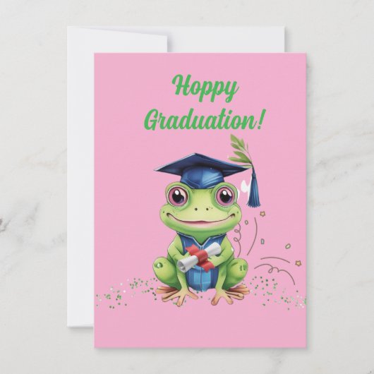 Grappig Schattige Frog Afstuderen Wenskaart Feestdagenkaart (Voorkant)