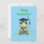 Grappig Schattige Frog Afstuderen Wenskaart Feestdagenkaart (Voorkant)