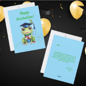Grappig Schattige Frog Afstuderen Wenskaart Feestdagenkaart