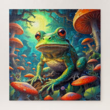 Grappig Schattige Frog Zittende puzzel