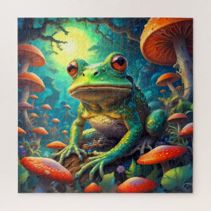 Grappig Schattige Frog Zittende puzzel