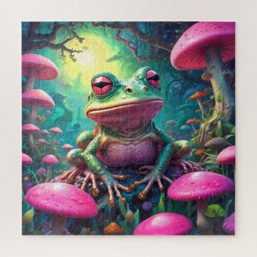Grappig Schattige Frog Zittende puzzel (Verticaal)