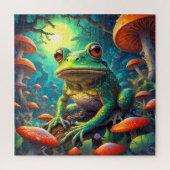 Grappig Schattige Frog Zittende puzzel Legpuzzel (Verticaal)
