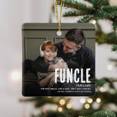 Grappig Schattige FUNCLE 2 Foto Uncle Christmas Keramisch Ornament