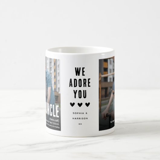 Grappig Schattige FUNCLE 2 Foto Uncle Christmas Koffiemok (Center)