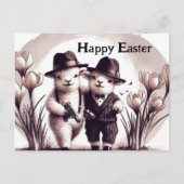 Grappig Schattige  gangster paasschaap Briefkaart (Voorkant)