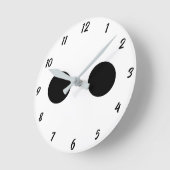 Grappig Schattige Gezicht Ogen Zwart Wit Halloween Ronde Klok (Hoek)