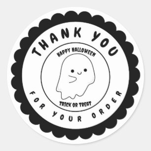Grappig Schattige Ghost Halloween Dank u aanpassen Ronde Sticker