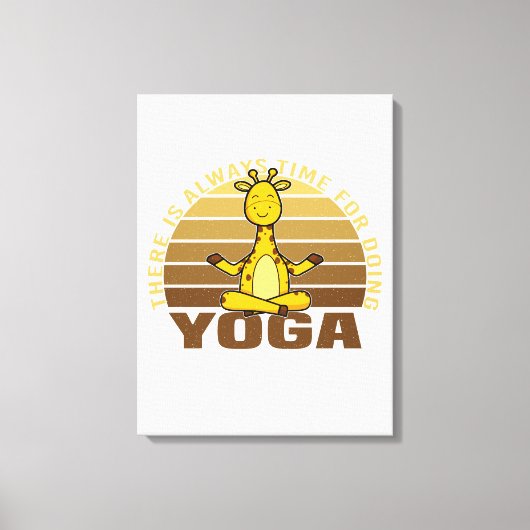 Grappig schattige giraffe die yoga doet. canvas afdruk (Voorkant)