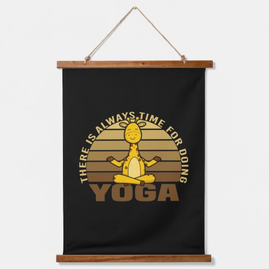 Grappig schattige giraffe die yoga doet. hangend wandkleed (Voorkant)