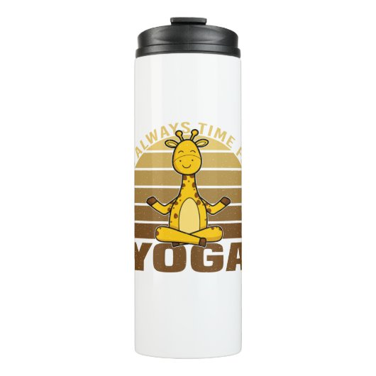 Grappig schattige giraffe die yoga doet. thermosbeker (Voorkant)