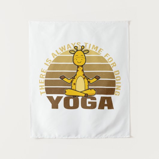 Grappig schattige giraffe die yoga doet. wandkleed (Voorkant)