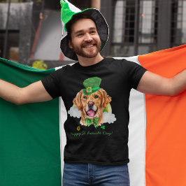 Grappig Schattige Golden Retriever Gold St. Patric T-shirt