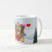 Grappig, Schattige Golden Retriever Hondenkerst Koffiemok (Voorkant rechts)