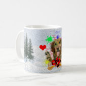 Grappig, Schattige Golden Retriever Hondenkerst Koffiemok (Voorkant links)