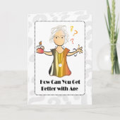 Grappig Schattige gratis volwassen Vrouw verjaarda Kaart (Voorkant)