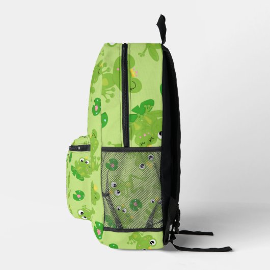 Grappig Schattige Green King en Queen Frog Bedrukte Rugzak (Rechts)