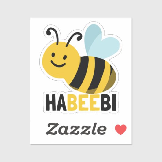 Grappig Schattige Habeebi Bee Pun Habibi Sticker (Vel)