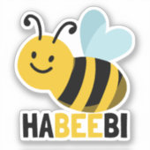 Grappig Schattige Habeebi Bee Pun Habibi Sticker (Voorkant)
