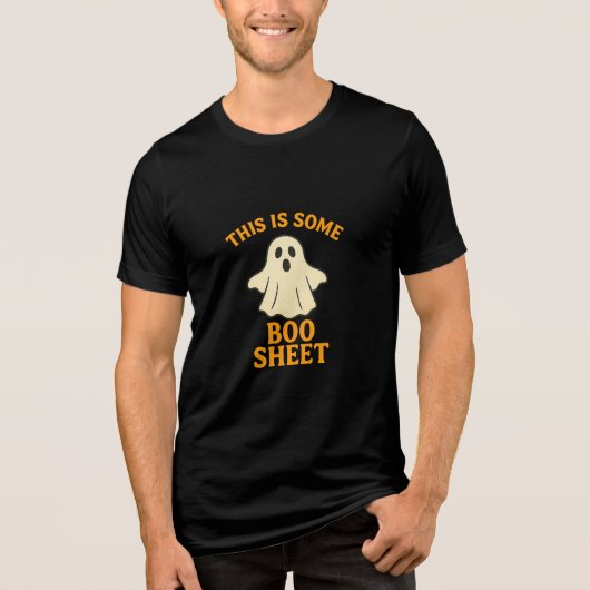 Grappig Schattige Halloween Boo Sheet Ghost Tri-Blend Shirt (Voorkant)