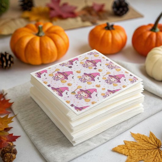 Grappig Schattige Halloweenpatroon met pompoenen h Servet