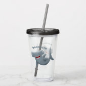 Grappig schattige Hammerhead-cartoon Acryl Drinkbeker (Achterkant)