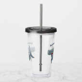 Grappig schattige Hammerhead-cartoon Acryl Drinkbeker (Rechts)