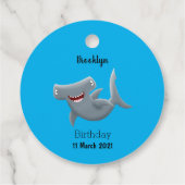 Grappig schattige Hammerhead-cartoon Bedankjes Labels (Achterkant)