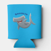 Grappig schattige Hammerhead-cartoon Blikjeskoeler (Achterkant)