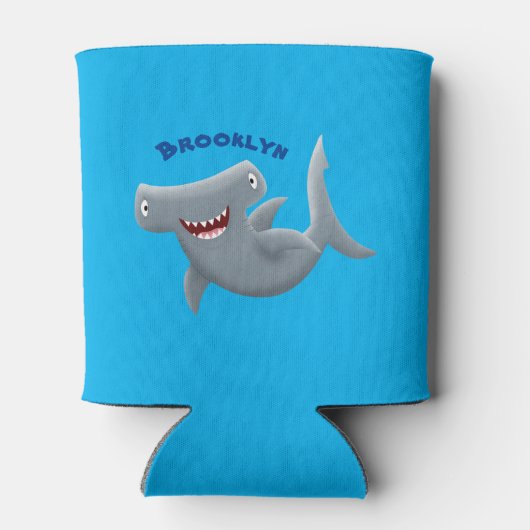 Grappig schattige Hammerhead-cartoon Blikjeskoeler (Achterkant)
