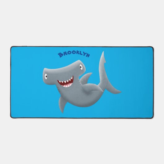 Grappig schattige Hammerhead-cartoon Bureaumat (Voorkant)