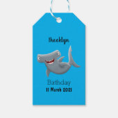 Grappig schattige Hammerhead-cartoon Cadeaulabel (Voorkant)