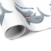 Grappig schattige Hammerhead-cartoon Cadeaupapier (Rol Hoek)