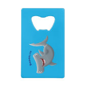 Grappig schattige Hammerhead-cartoon Creditkaart Flessenopener (Achterkant)