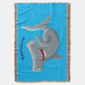 Grappig schattige Hammerhead-cartoon Deken (Voorkant Verticaal)