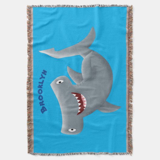 Grappig schattige Hammerhead-cartoon Deken (Voorkant Verticaal)