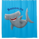 Grappig schattige Hammerhead-cartoon Douchegordijn (Voorkant)